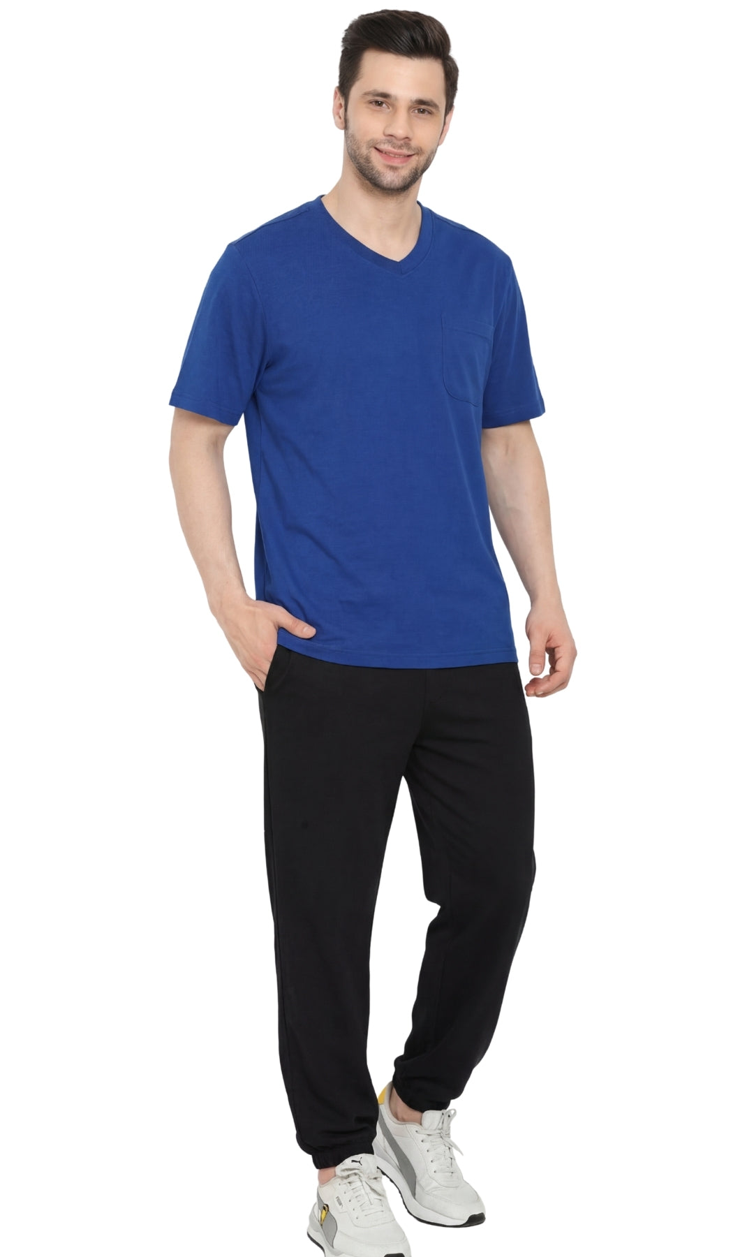 Men's Heavyweight V-Neck T-Shirt with Chest Pocket
