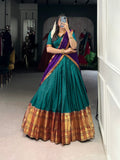 Lorenvalley Fashion Firozi Narayan Pet Silk Zari Weaving Work Lehenga Choli with Dupatta