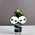Skull Cherry Straw Topper