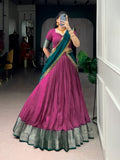 Lorenvalley Fashion Pink Dola Chex Lehenga Choli with Zari weaving work and dupatta