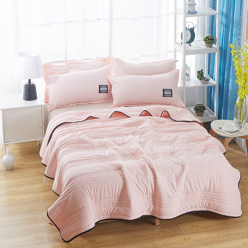 Modern Minimalist Cooling Summer Quilt - Lightweight Seersucker Throw