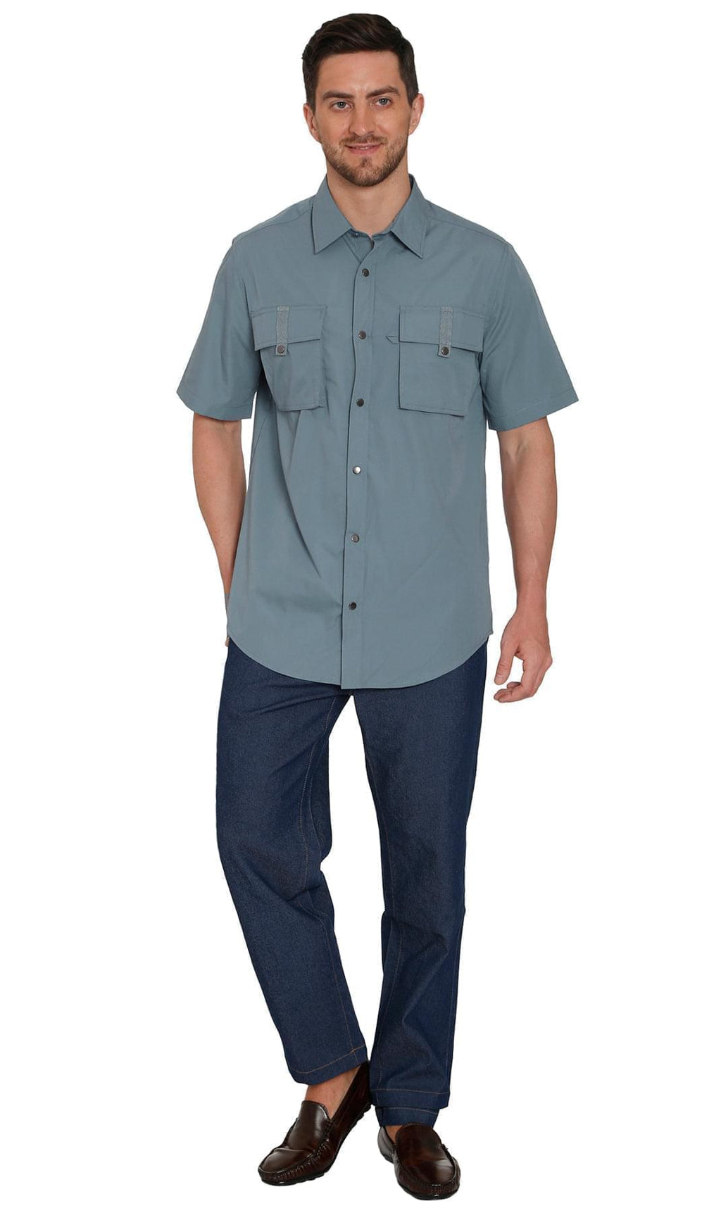 Men's Short Sleeve Explorer Shirt with Multi-Pockets