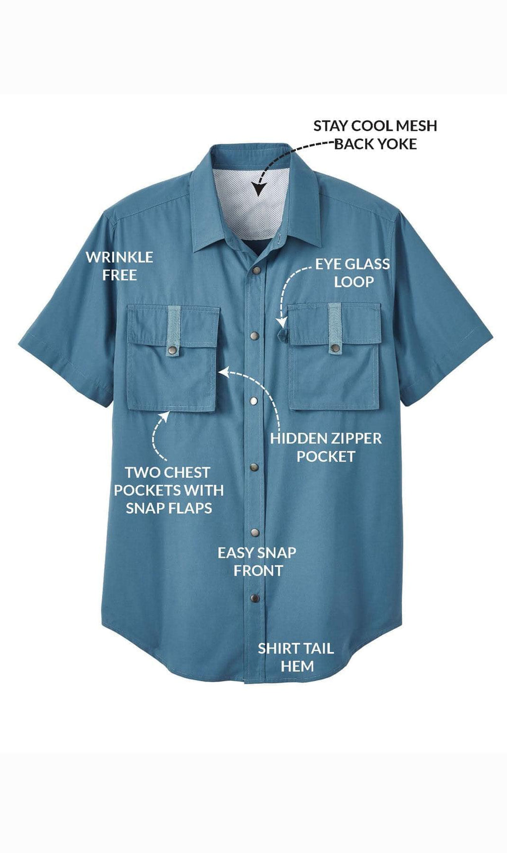 Men's Short Sleeve Explorer Shirt with Multi-Pockets