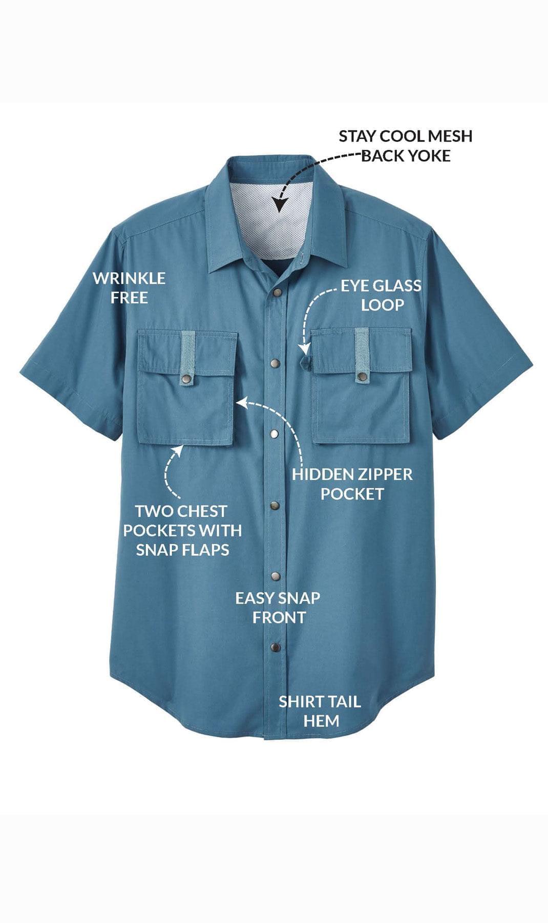 Men's Short Sleeve Explorer Shirt with Multi-Pockets