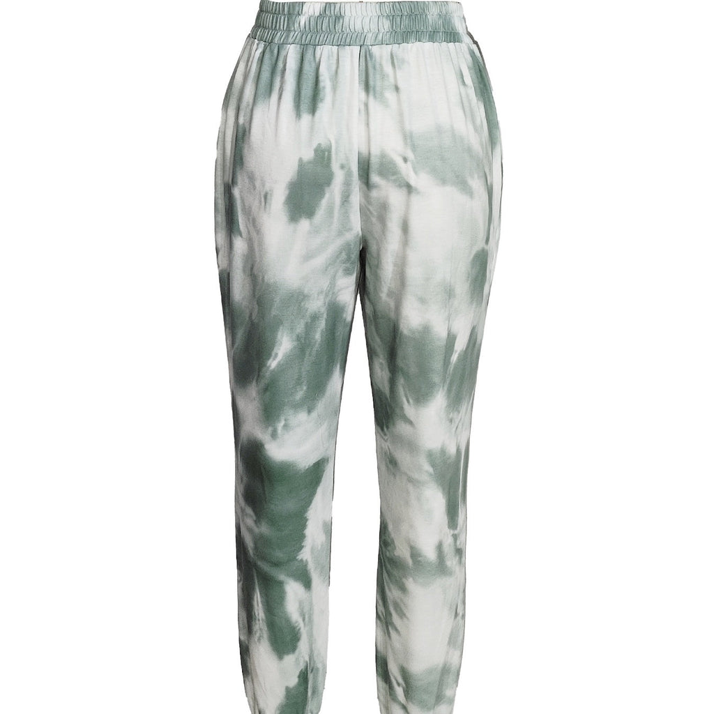 Women's White Tie-Dye Relaxed Jogger Pants
