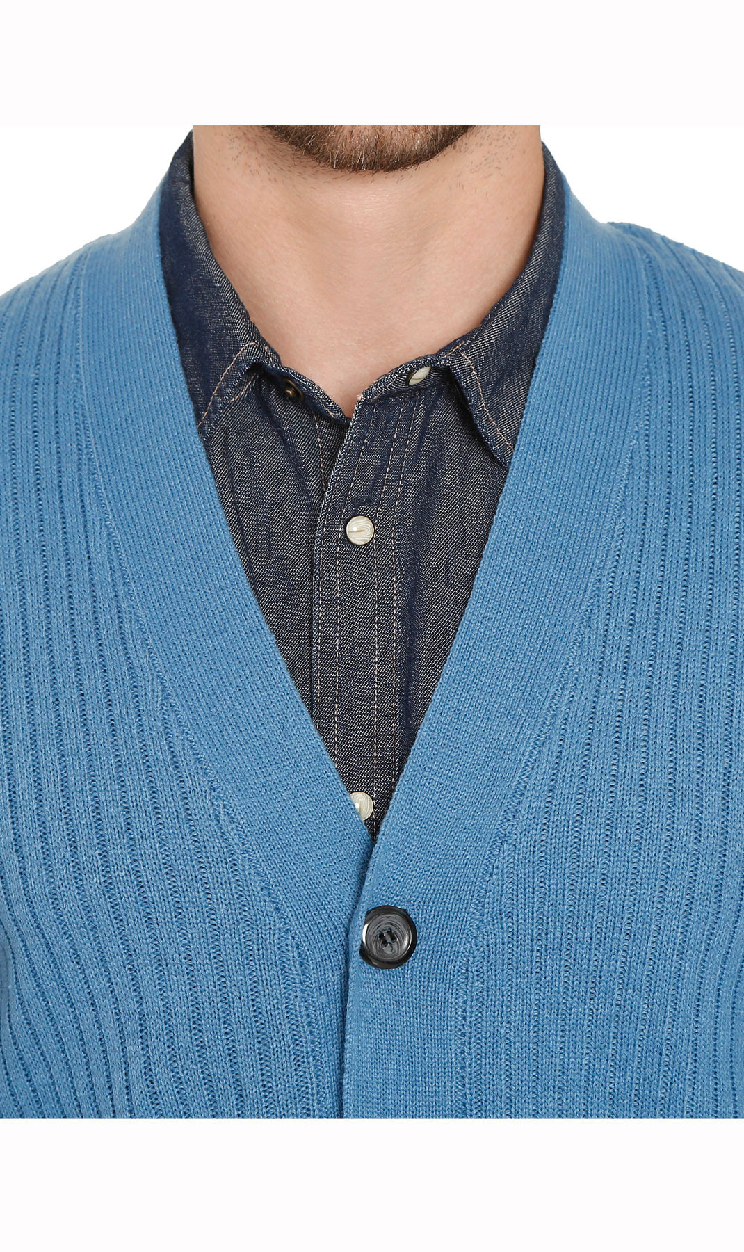 Men's Button Front Rib Knit Sweater Vest with Pockets