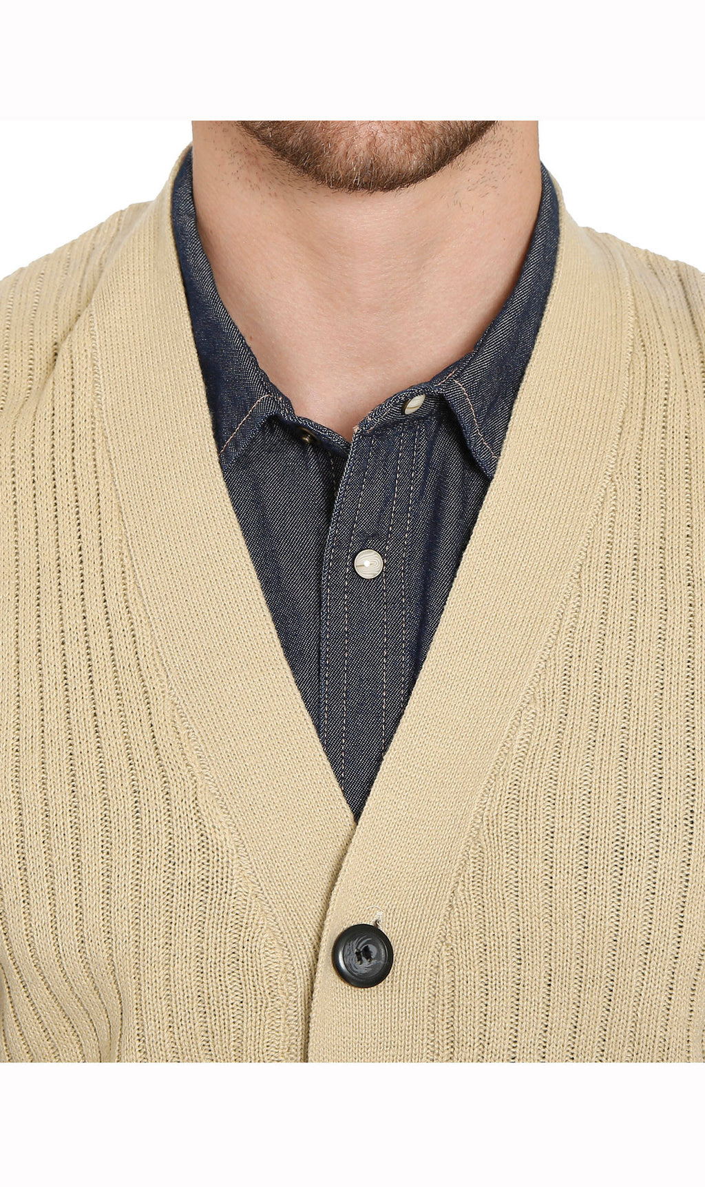 Men's Button Front Rib Knit Sweater Vest with Pockets