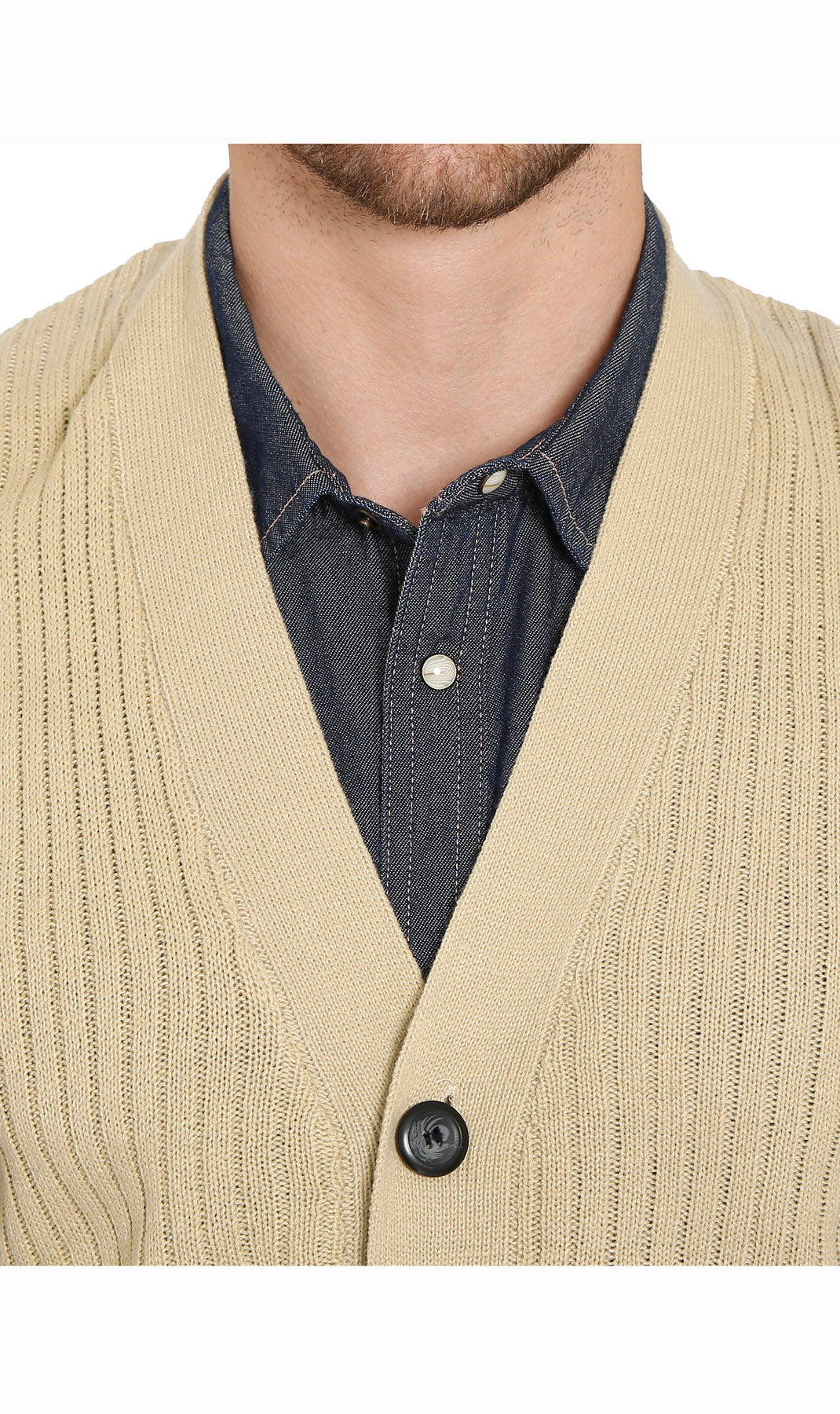 Men's Button Front Rib Knit Sweater Vest with Pockets