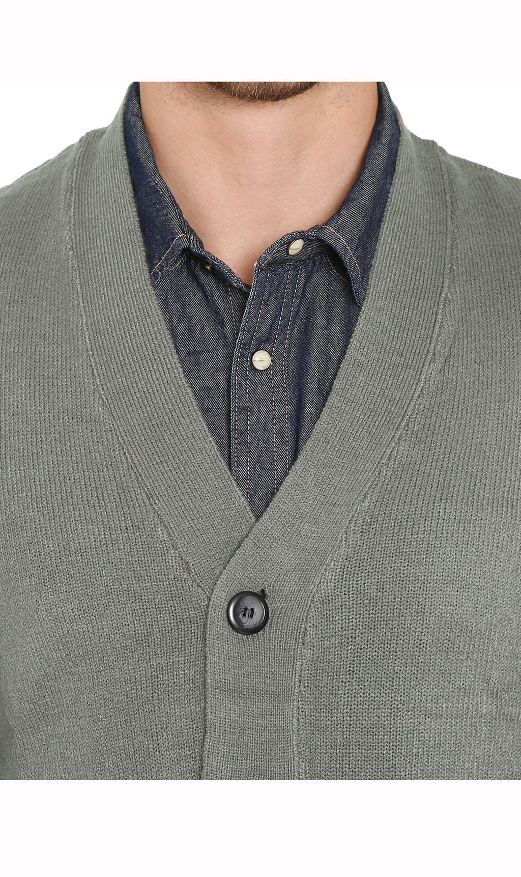 Men's Button Front Knit Sweater Vest with Chest Pockets