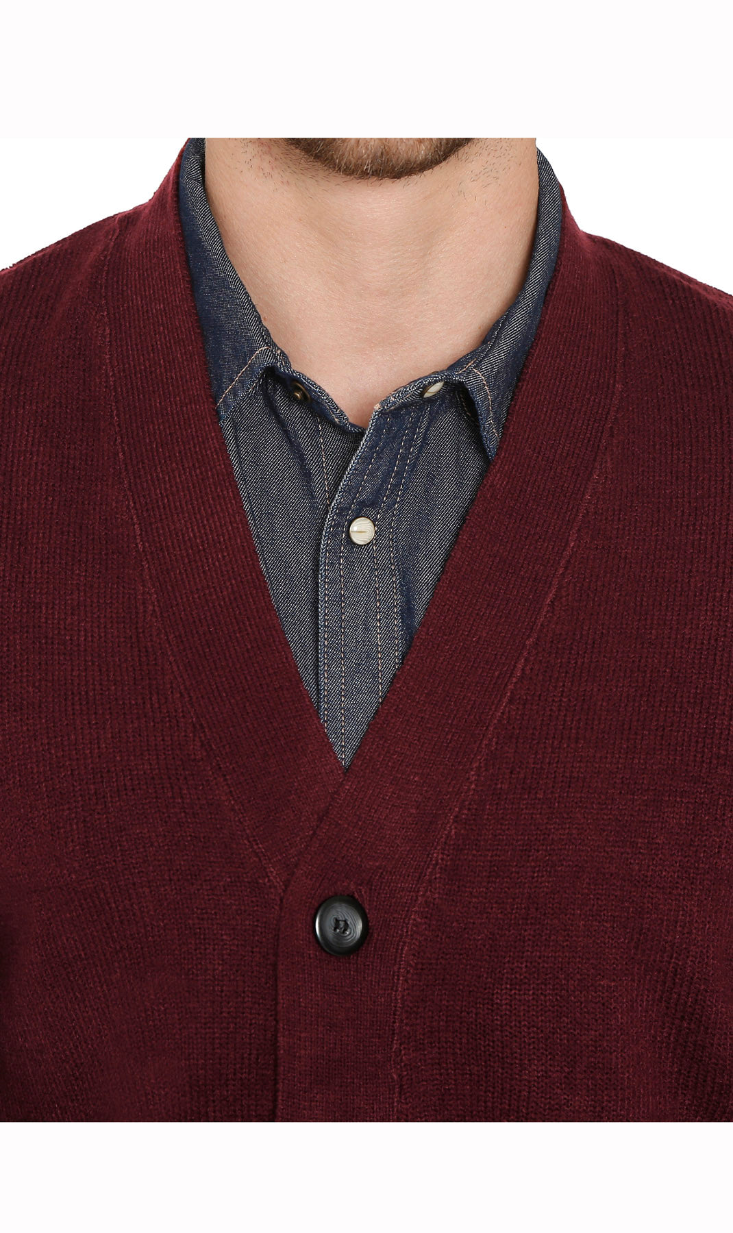 Men's Button Front Knit Sweater Vest with Chest Pockets