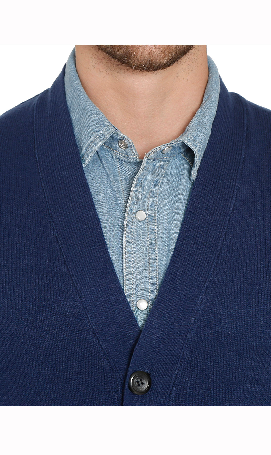 Men's Button Front Knit Sweater Vest with Chest Pockets