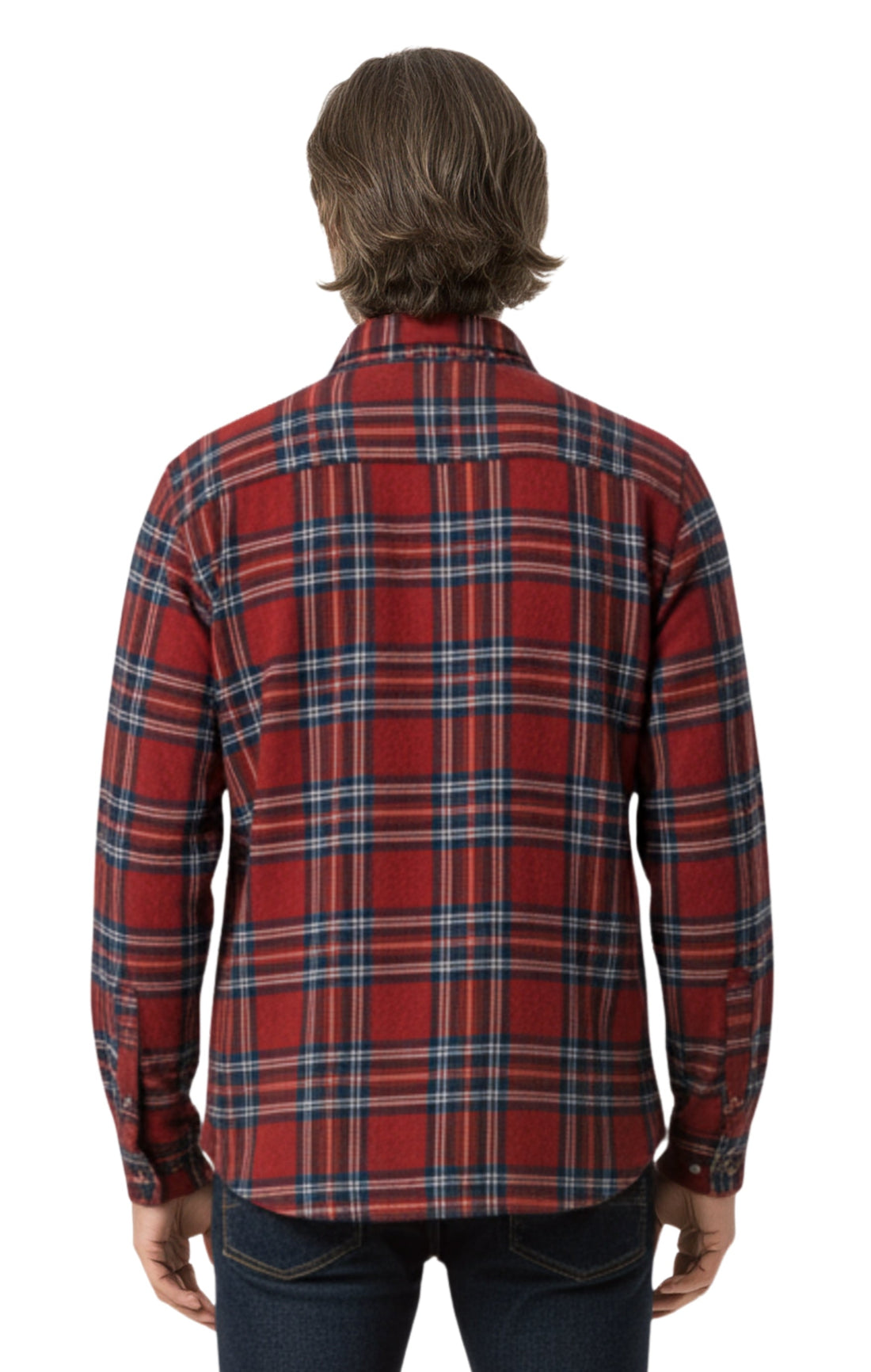 Men's Heathered Fleece Button-Front Overshirt with Pockets