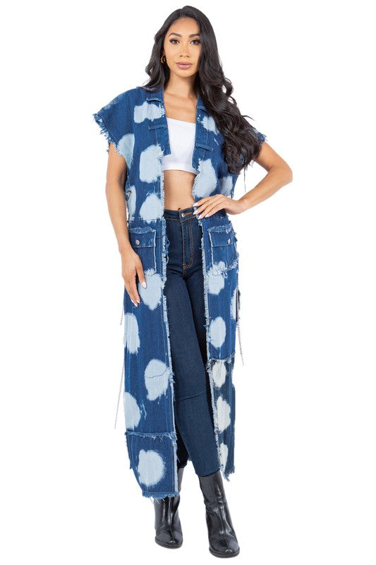 Women's Sleeveless Denim Vest - Casual Button-Down Outerwear