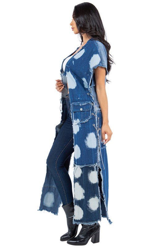 Women's Sleeveless Denim Vest - Casual Button-Down Outerwear