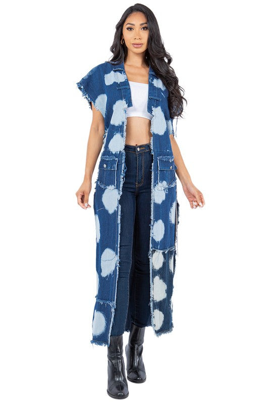 Women's Sleeveless Denim Vest - Casual Button-Down Outerwear