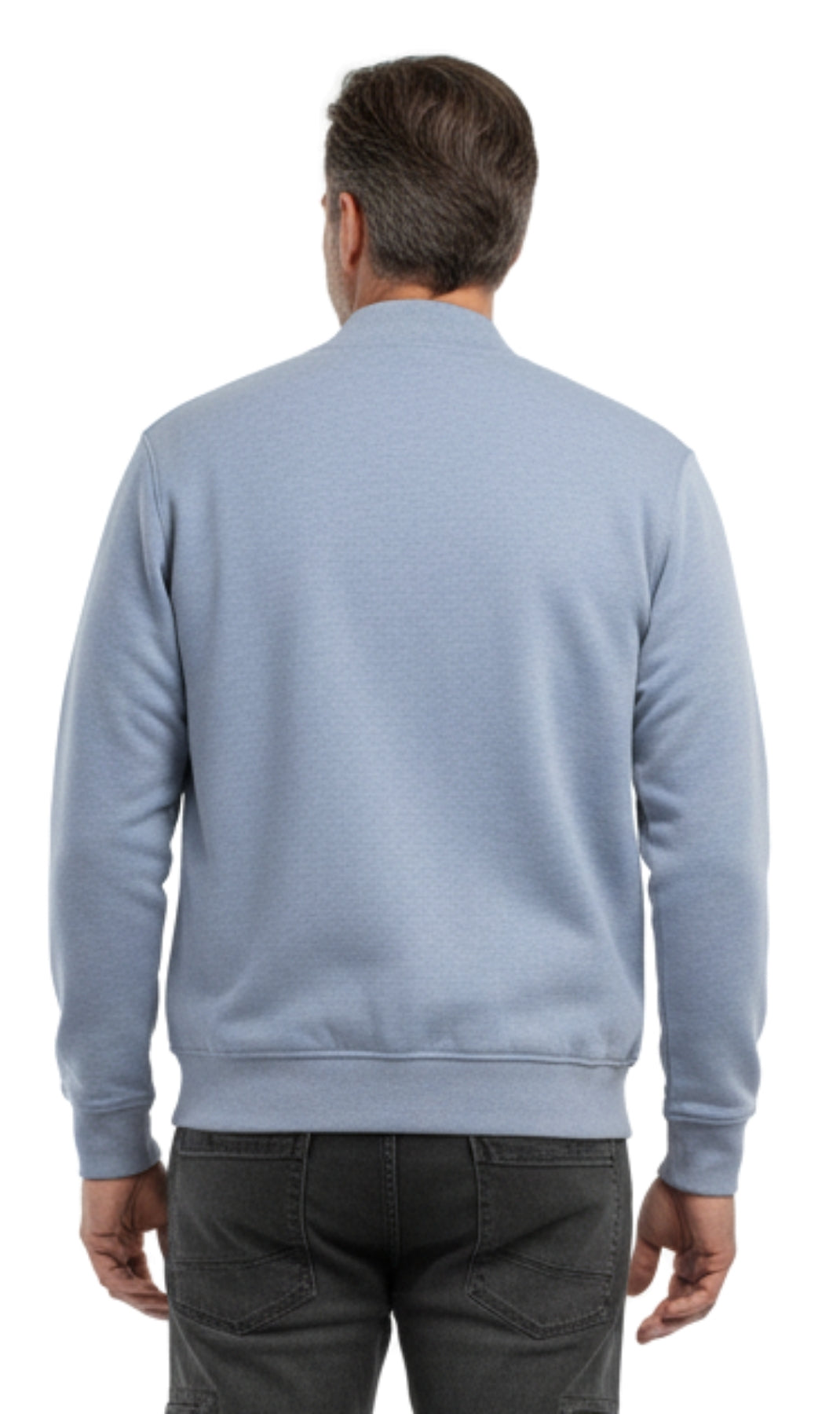 Men's Zip-Up Baseball Fleece Jacket: Lightweight Cotton Knit