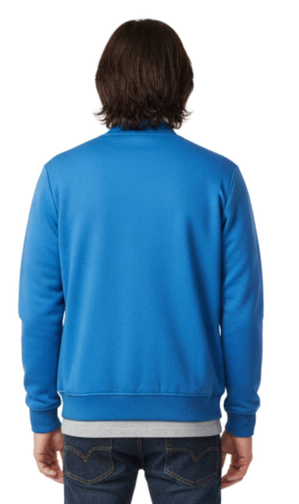 Men's Zip-Up Baseball Fleece Jacket: Lightweight Cotton Knit