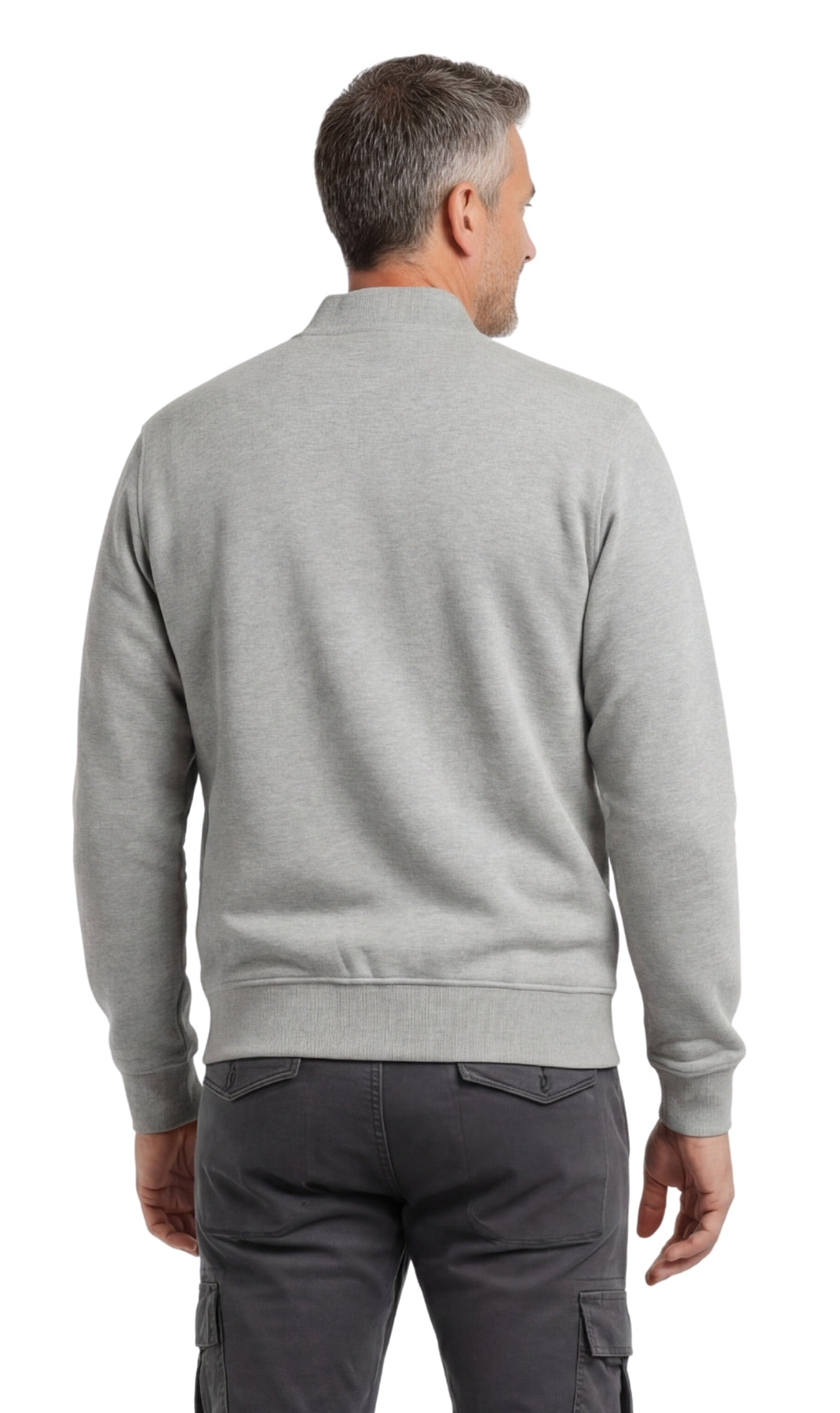 Men's Zip-Up Baseball Fleece Jacket: Lightweight Cotton Knit