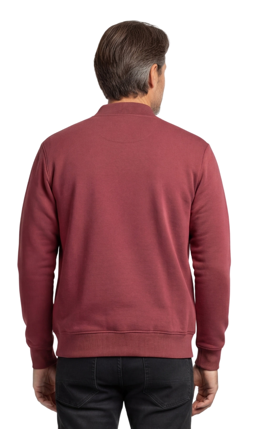 Men's Zip-Up Baseball Fleece Jacket: Lightweight Cotton Knit