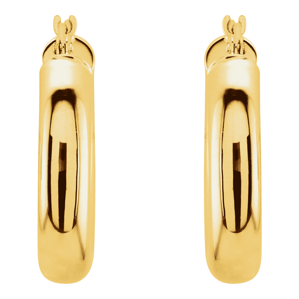 Cercle Solaire 14K Yellow Gold Tube Hoop Earrings – 20 mm