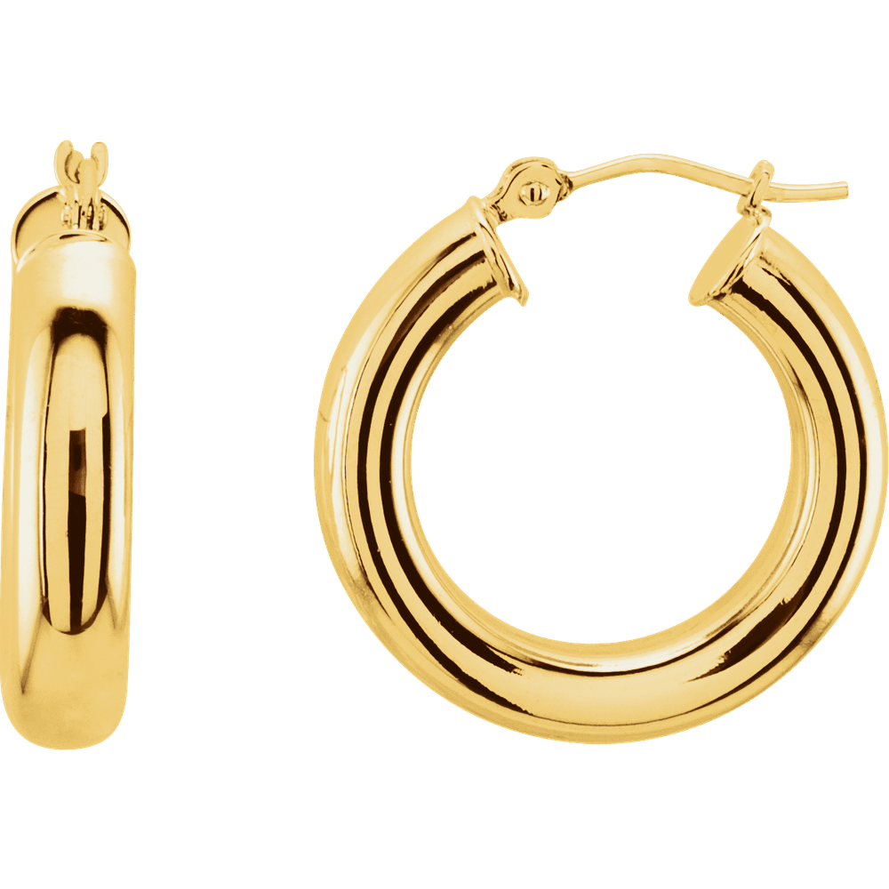 Cercle Solaire 14K Yellow Gold Tube Hoop Earrings – 20 mm