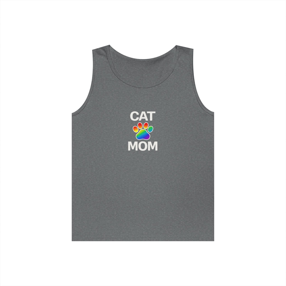 Pride Cat Mom Unisex Heavy Cotton Tank Top (8 Colors)