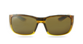 A pair of Zion sunglasses with a sunrise brown patterned frame and brown polarized lenses.