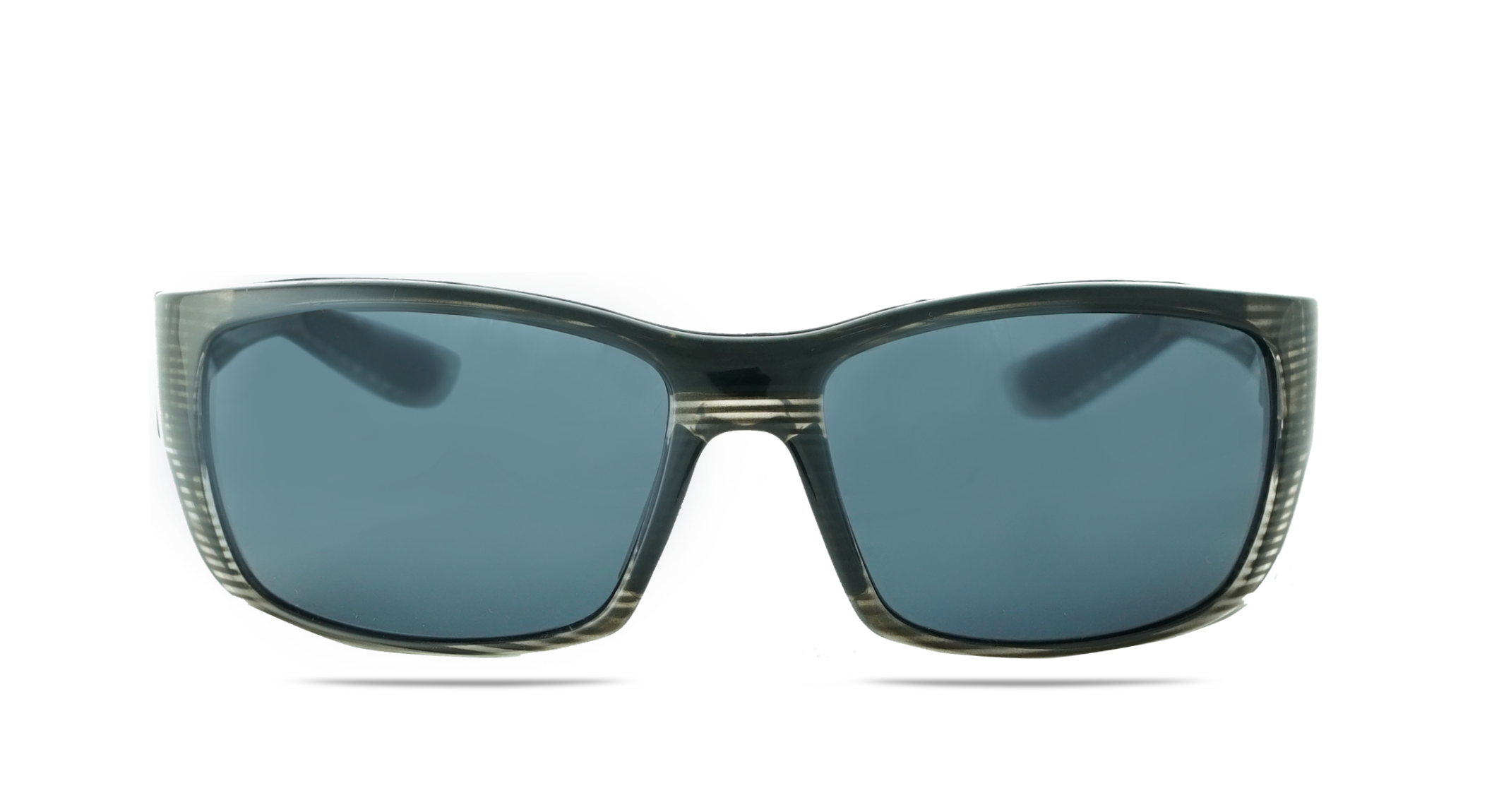 Zion sunglasses in slate grey with polarized grey Nx14 lenses viewed from front and side.
