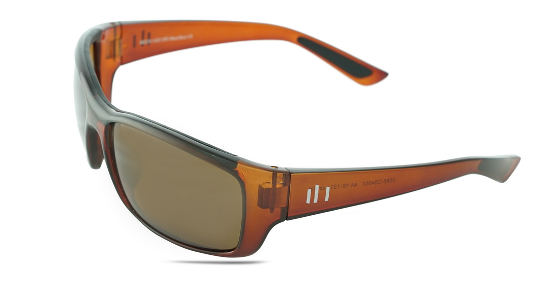Zion Sunglasses in Amber Stripe with Polarized Brown Br16 Lens - Image 5