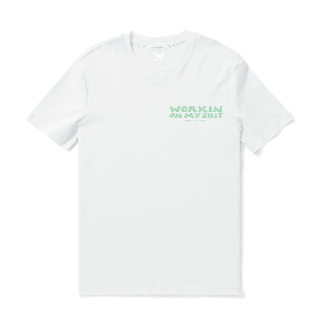 Working on Myself Graphic Crew Neck T-Shirt in White