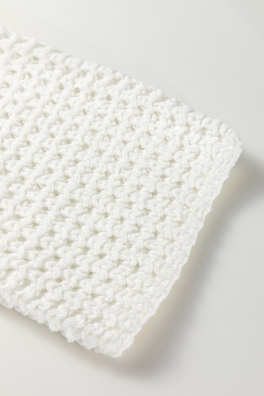 White Hollowed Detail Wide Sleeve Loose Pullover Sweater