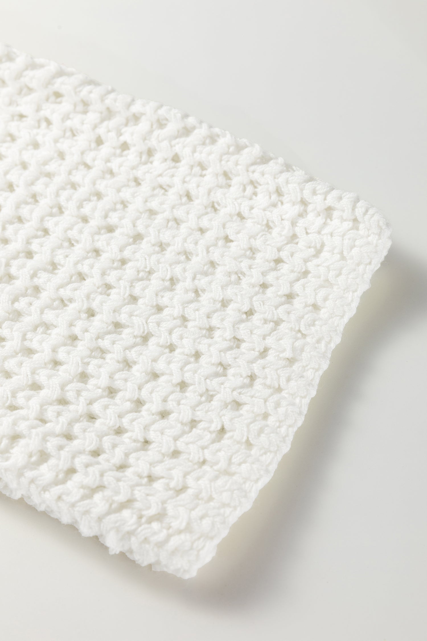 White Hollowed Detail Wide Sleeve Loose Pullover Sweater