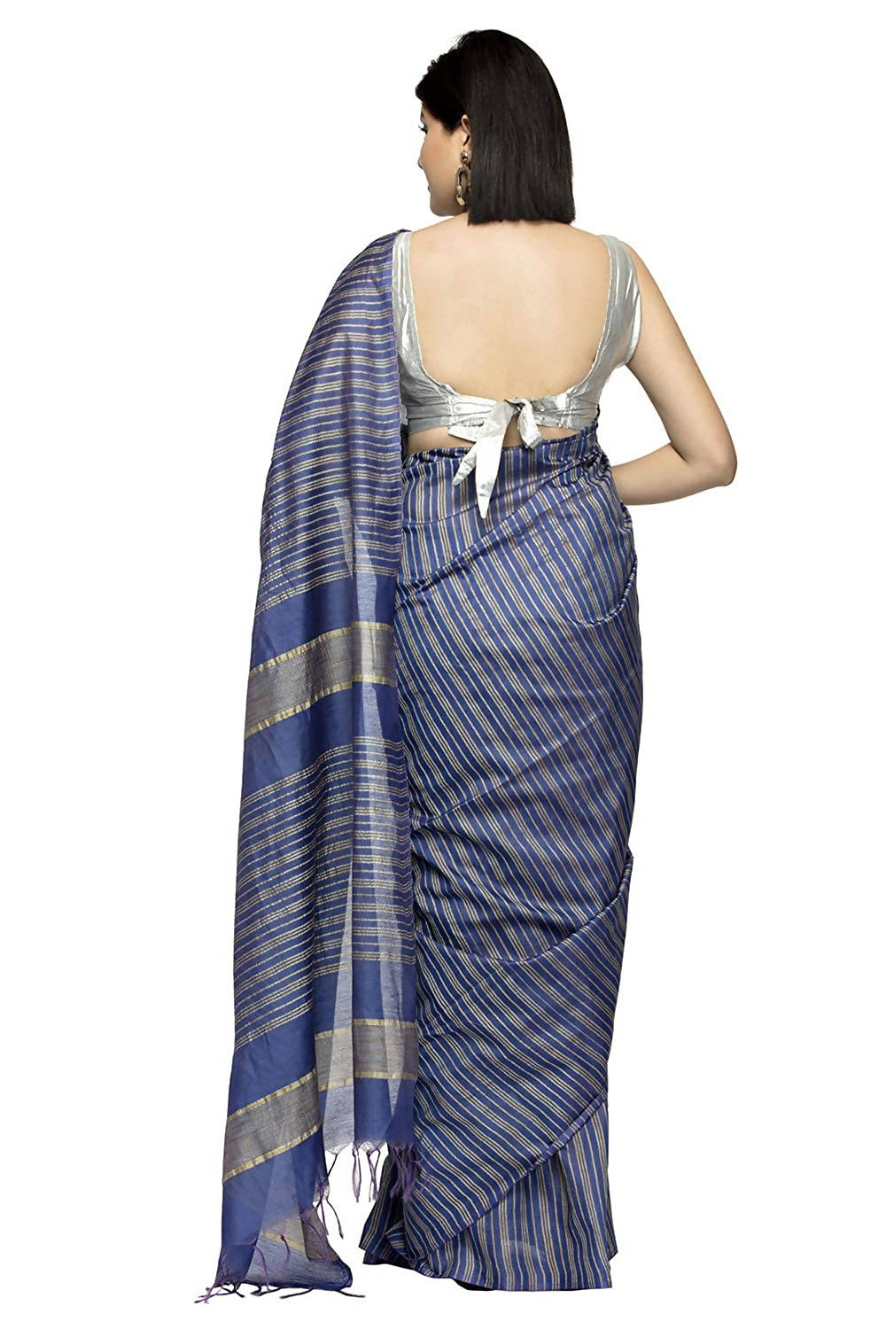 Royal Blue Bhagalpuri Saree with Blouse Piece for Casual Parties