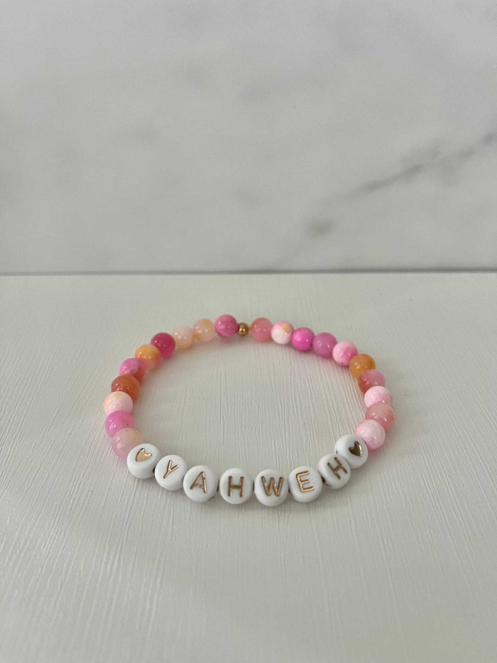 YAHWEH Pink Purple Marble Bracelet | Beautiful Faith-Inspired Jewelry