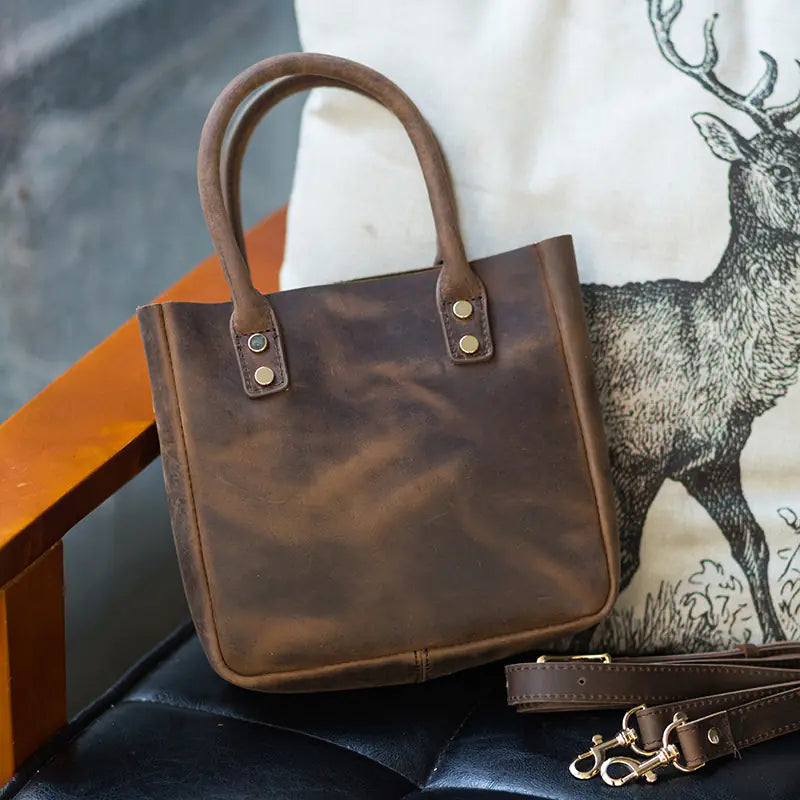 Handmade Soft Leather Commuter Shoulder Bag