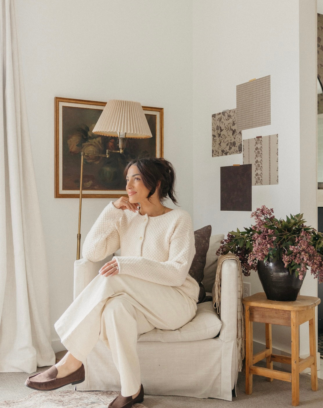 Roselle Stripe Removable Wallpaper in Brown and Cream
