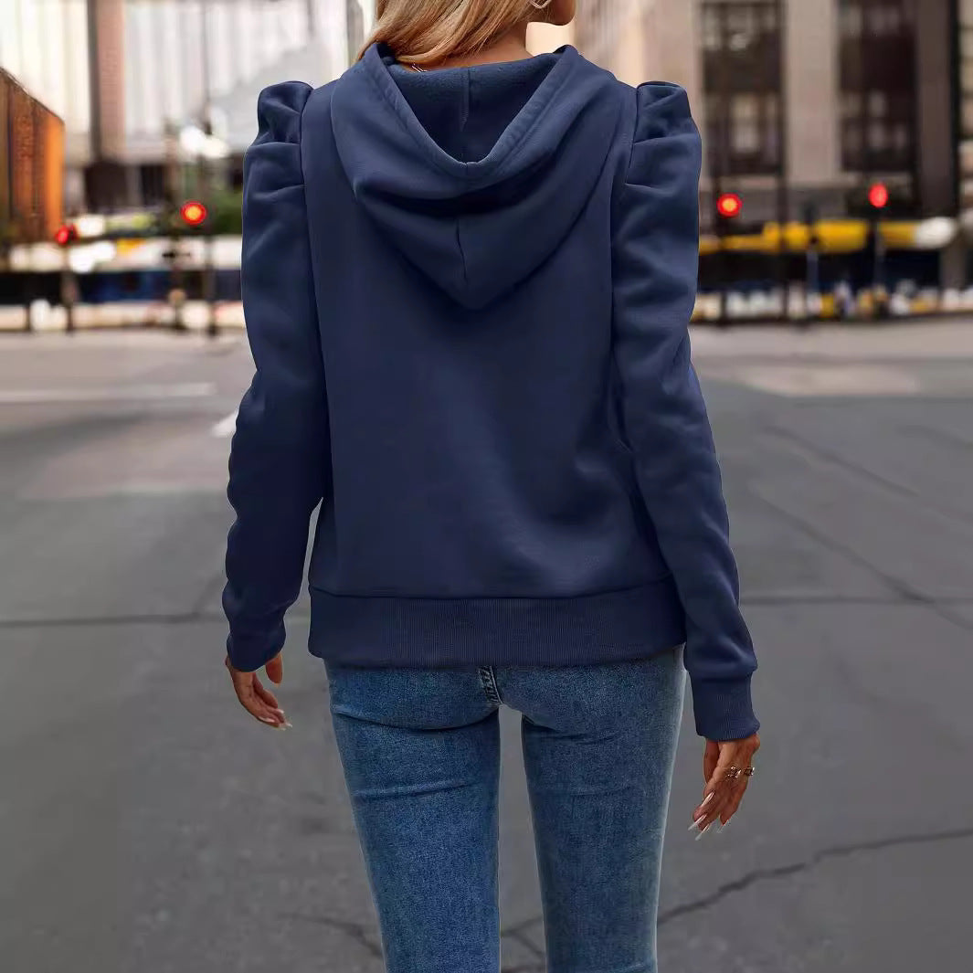 Women's Solid Color Long-Sleeve Knit Sweater - Casual Crew Neck Top
