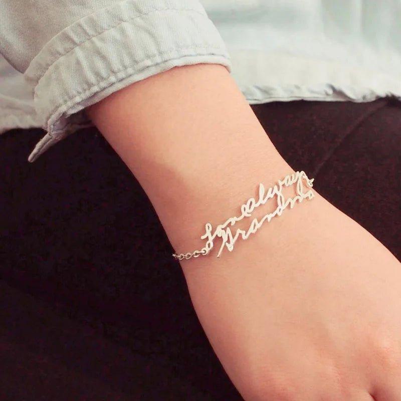 Custom Handwriting Name Bracelet - Personalized Signature Jewelry