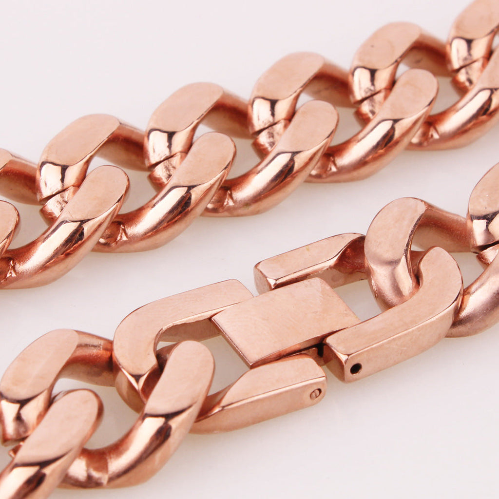 Rose Gold Single-Clasp Stainless Steel Collar