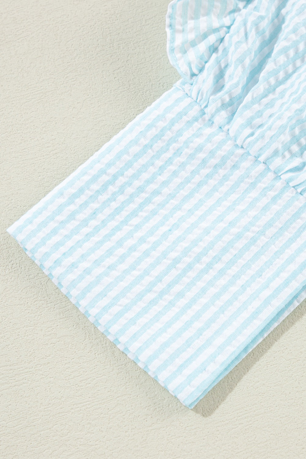Blue Striped Ruffled Mini Dress: Playful Casual Summer Style