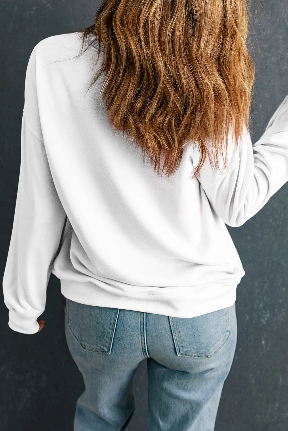 Women's Football Round Neck Long Sleeve Knit Sweatshirt