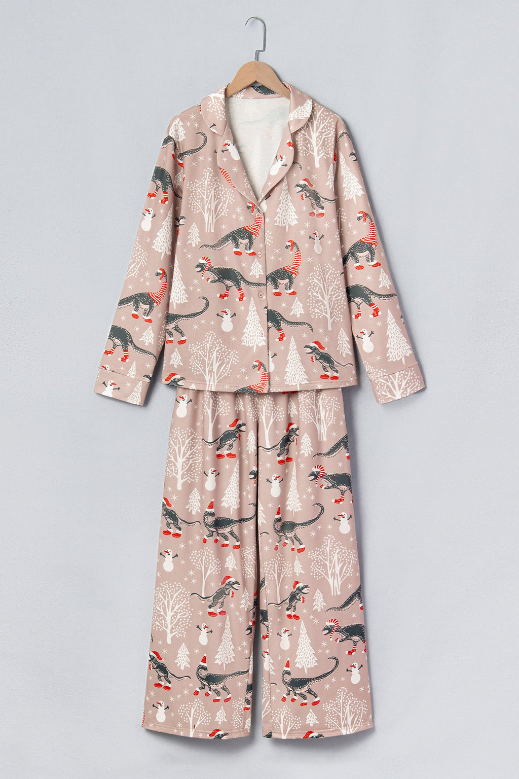 Christmas Dinosaurs Top & Pants Pajama Set