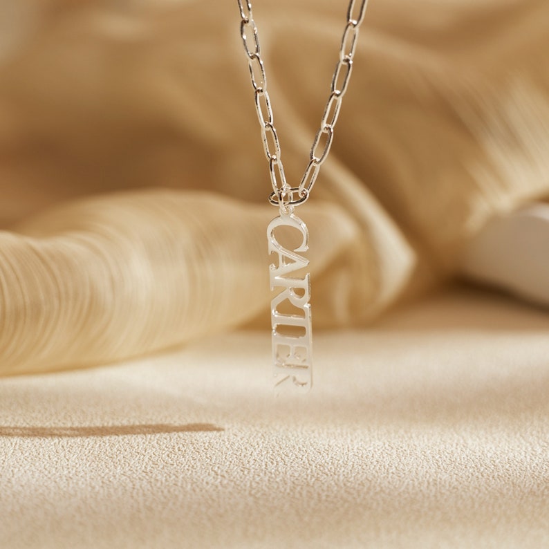 Customized Cursive Name Plate Chain Necklace