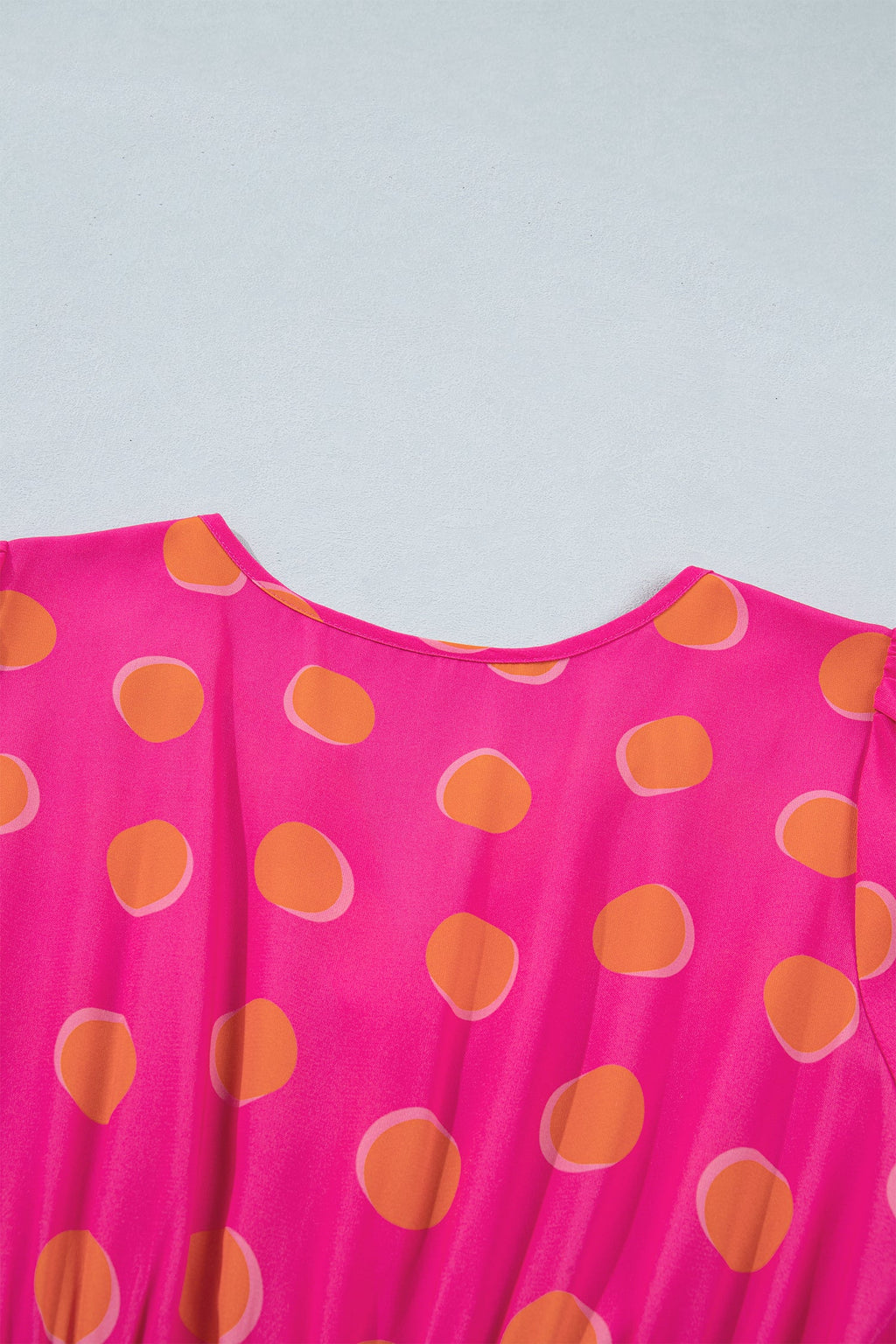 Myra High Waist Midi Dress - Vibrant Polka Dot V-Neck A-Line