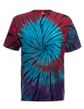 Boho Spiral Tie-Dye Short Sleeve T-Shirt Blue and Red - Image 2