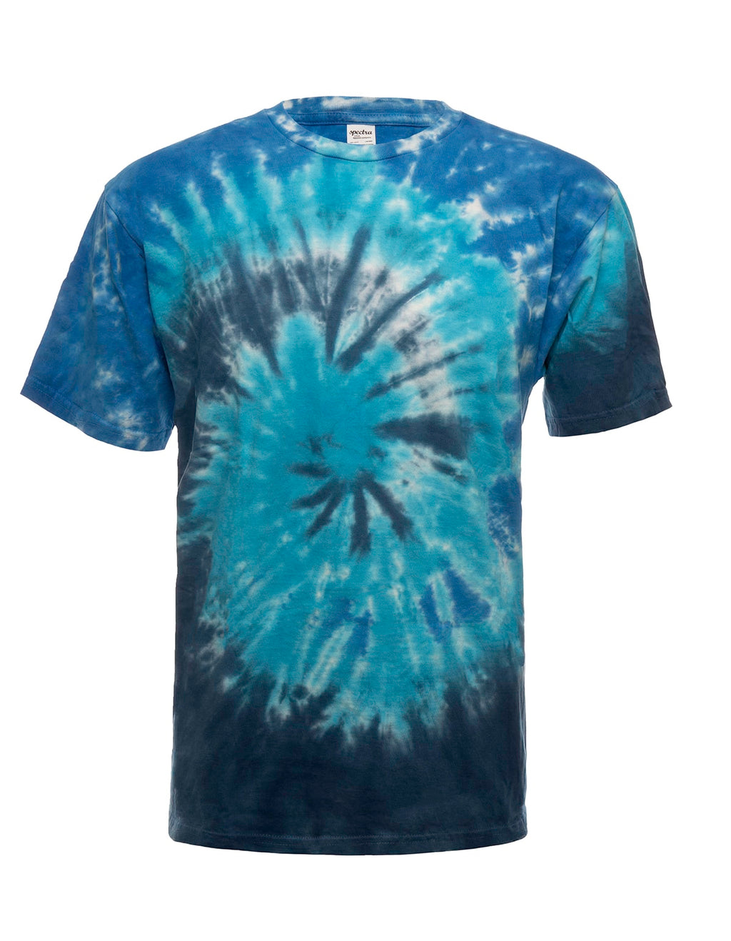 Midnight Ocean Spiral Tie Dye Cotton T-Shirt - Image 2