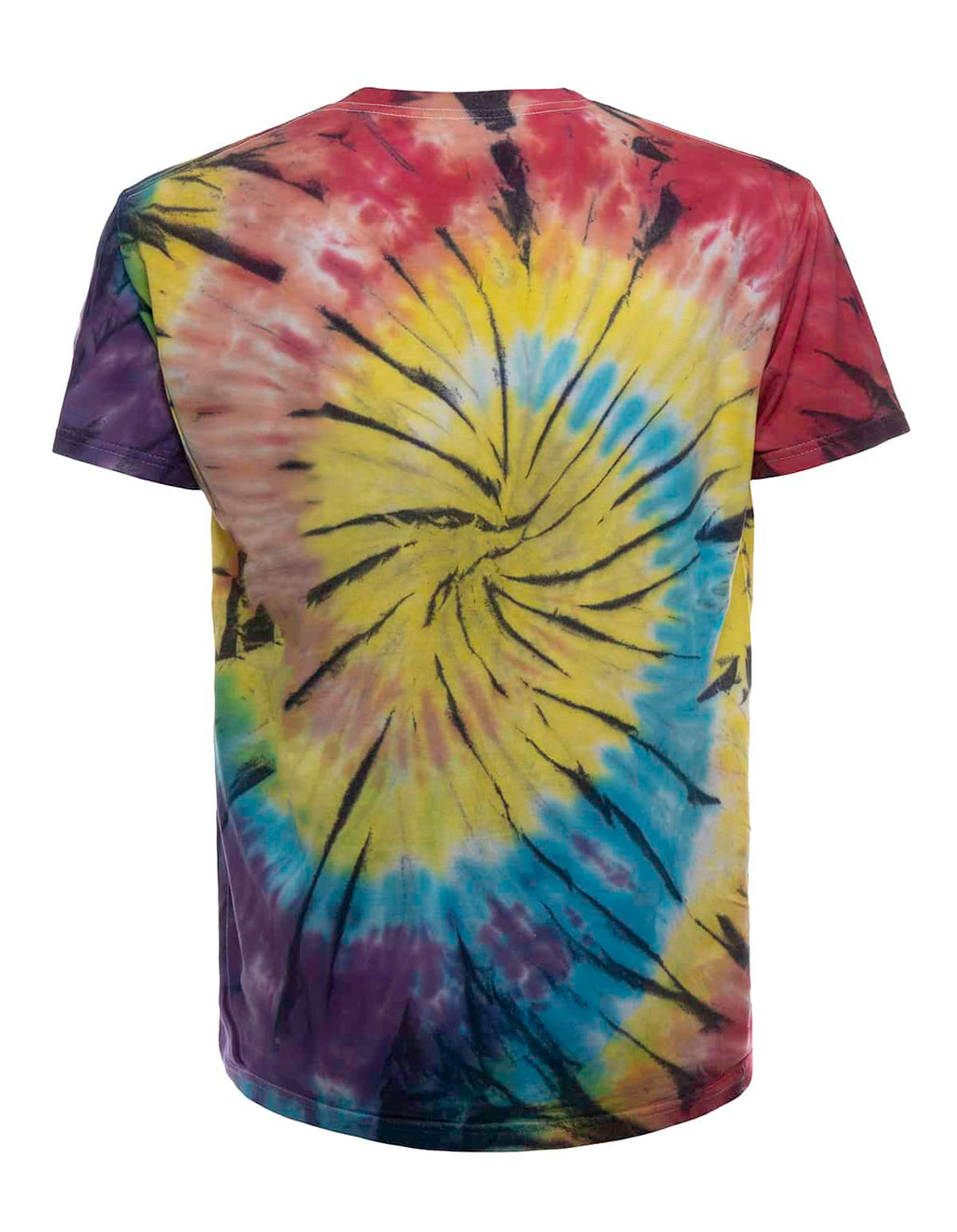 Rainbow Spiral Tie Dye T-Shirt Short Sleeve Cotton Tee - Image 2