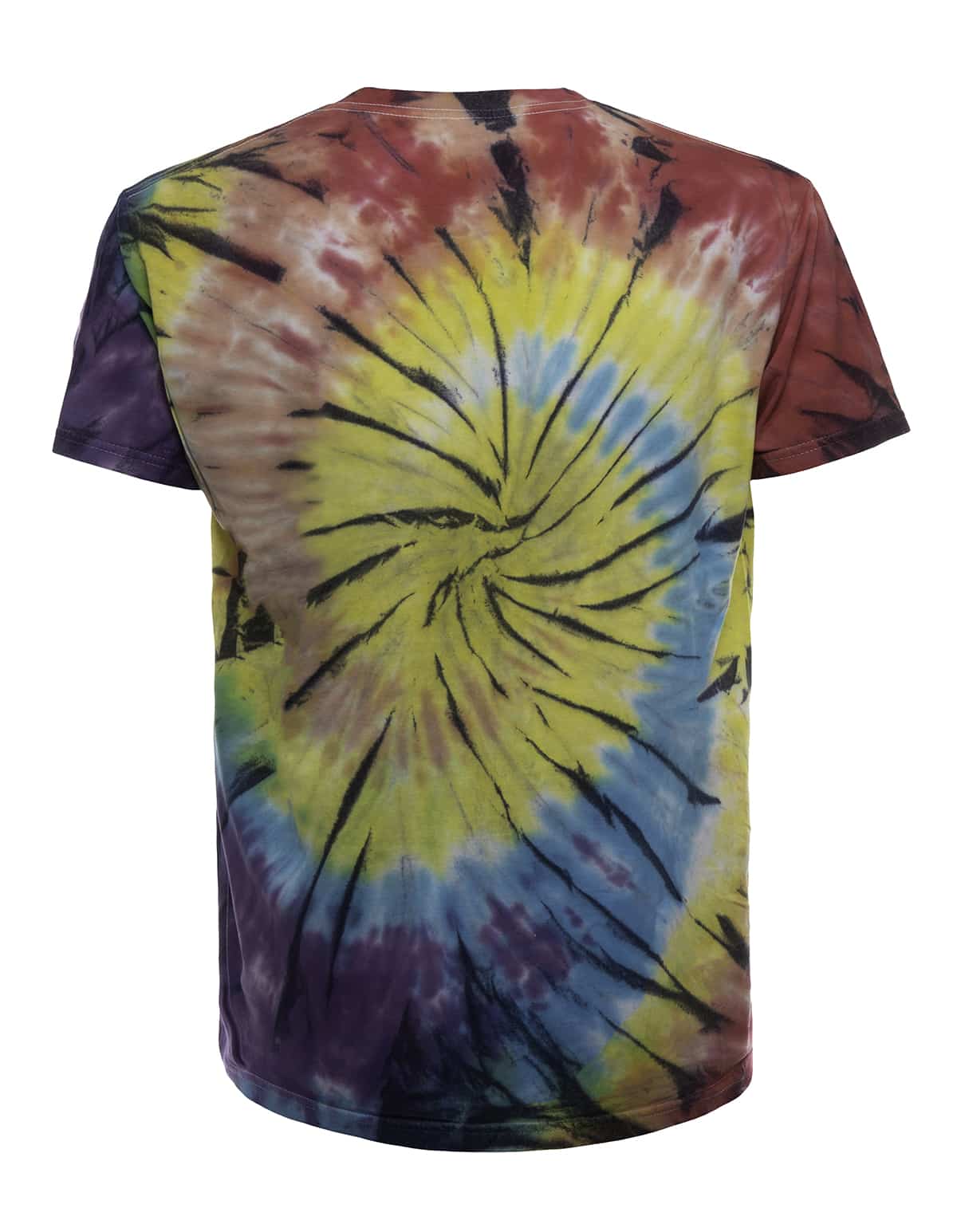 Rainbow Spiral Tie Dye T-Shirt Short Sleeve Cotton Tee - Image 2