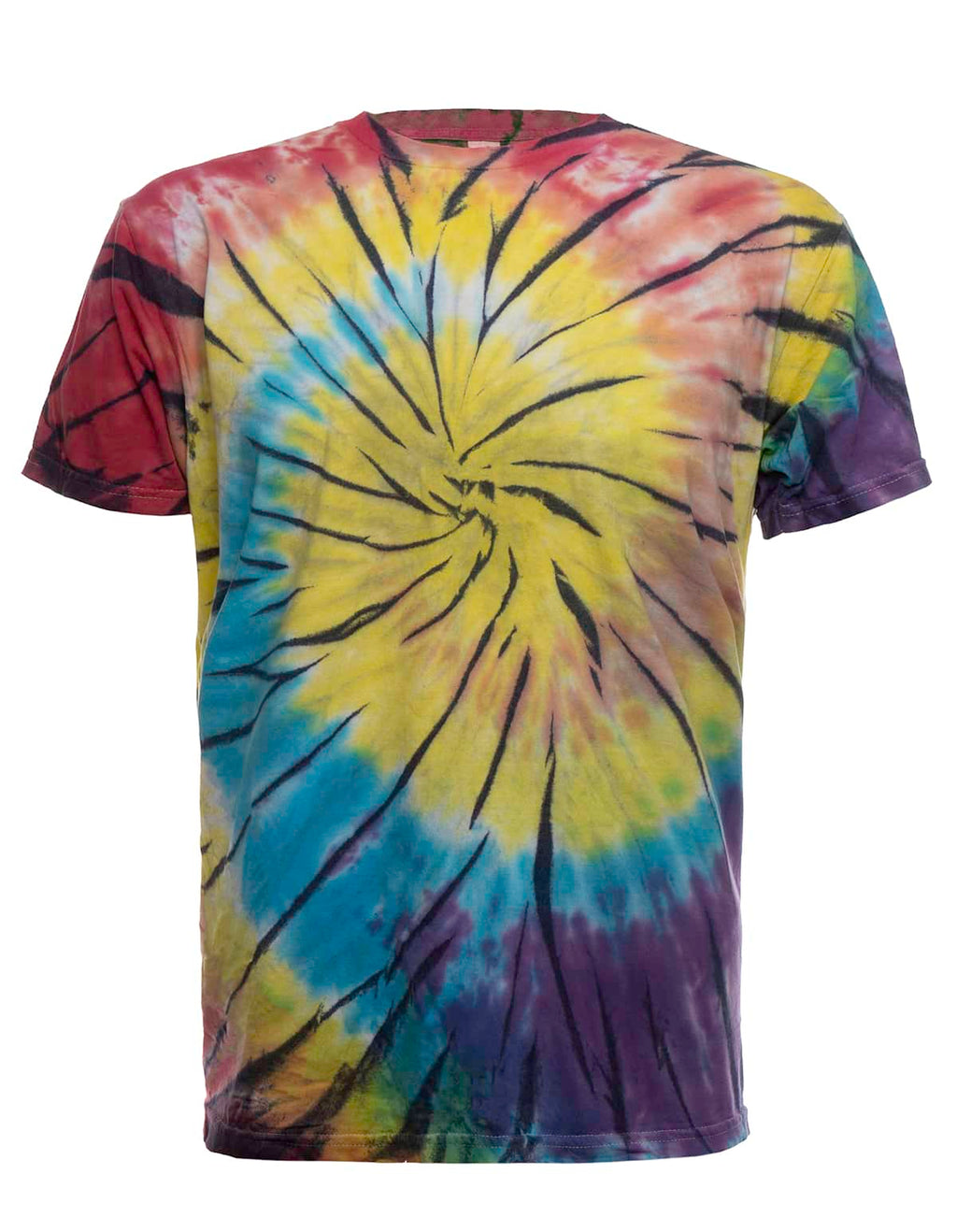 Rainbow Spiral Tie Dye T-Shirt Short Sleeve Cotton Tee - Image 3