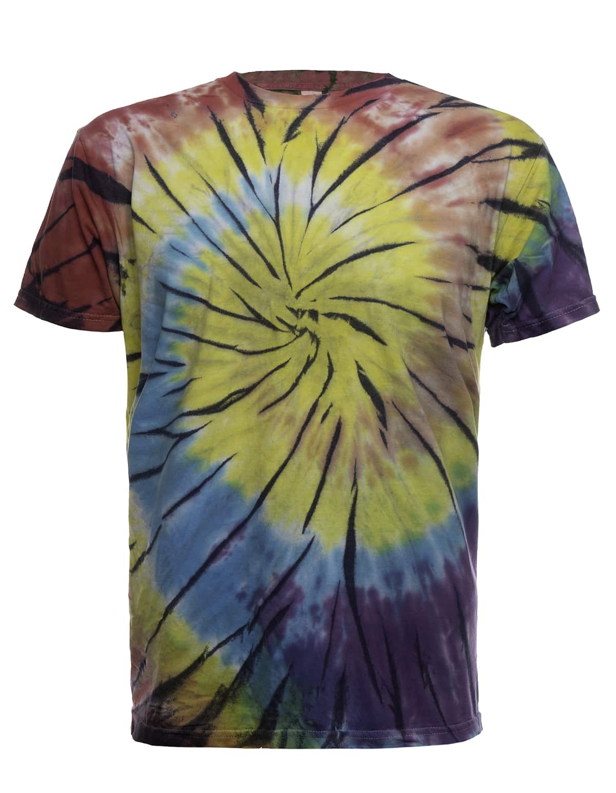 Rainbow Spiral Tie Dye T-Shirt Short Sleeve Cotton Tee - Image 3